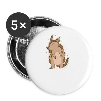 friendly armadillo - Buttons large 2.2''/56 mm (5-pack) - white - Front