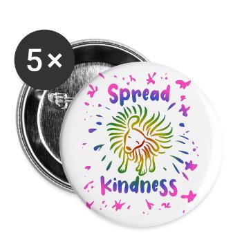 Spread Kindness - Dog Shakes Itself - Buttons large 2.2''/56 mm (5-pack) - white - Front