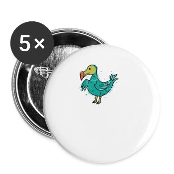 Dodo Birds Mauritius - Buttons large 2.2''/56 mm (5-pack) - white - Front