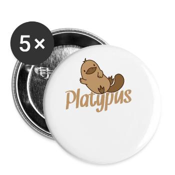 Platypus platypus beckons - Buttons large 2.2''/56 mm (5-pack) - white - Front