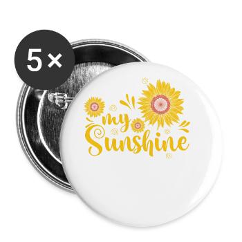 Tournesols My Sunshine Garden - Lot de 5 grands badges (56 mm) - blanc - Devant