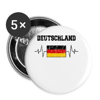 Germany Heartbeat - Buttons large 2.2''/56 mm (5-pack) - white - Front