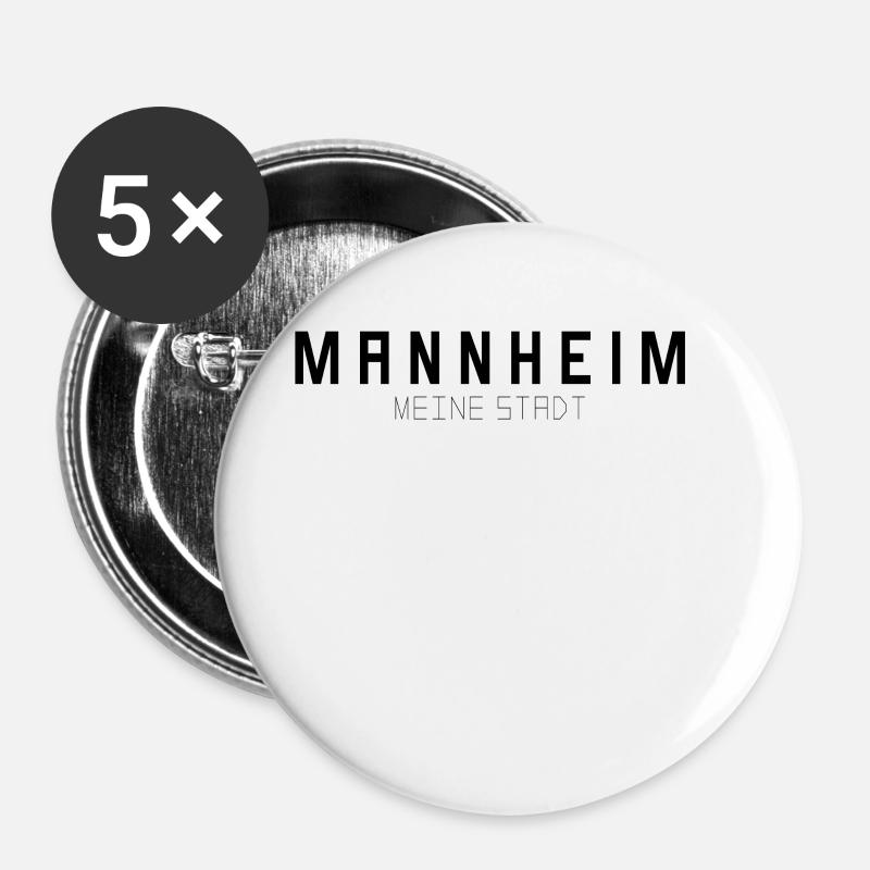 Mannheim My City - Buttons large 2.2''/56 mm (5-pack) - white
