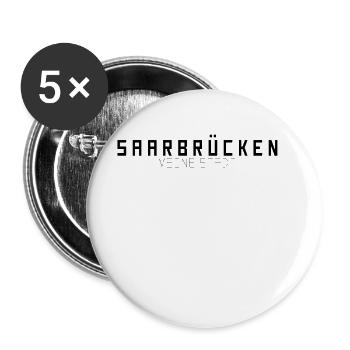 Sarrebruck Ma ville - Lot de 5 grands badges (56 mm) - blanc - Devant