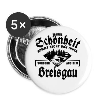 Wahre Schönheit kommt nicht von innen, Breisgau - Buttons groß 56 mm (5er Pack) - Weiß - Vorne