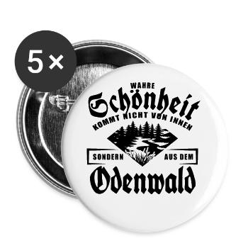 Wahre Schönheit kommt nicht von innen, Odenwald - Buttons groß 56 mm (5er Pack) - Weiß - Vorne