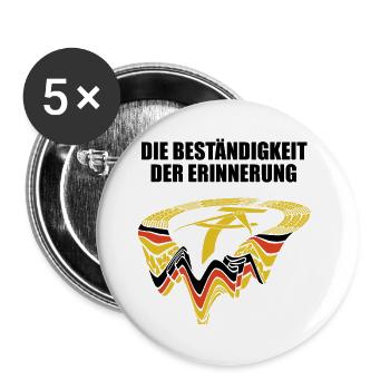 DDR Wappen, Die Beständigkeit der Erinnerung - Buttons groß 56 mm (5er Pack) - Weiß - Vorne
