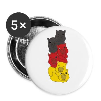 German flag Capybara German Germany - Buttons large 2.2''/56 mm (5-pack) - white - Front