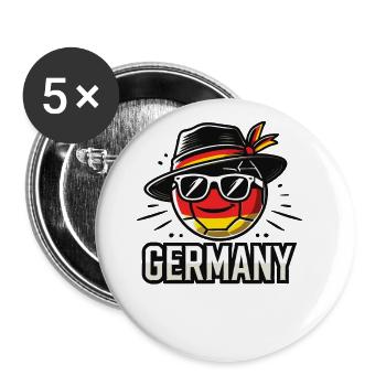 Soccer Ball with Germany Flag Funny Ball - Buttons large 2.2''/56 mm (5-pack) - white - Front