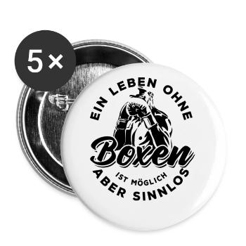 Ein Leben ohne Boxen ist möglich aber sinnlos - Buttons groß 56 mm (5er Pack) - Weiß - Vorne