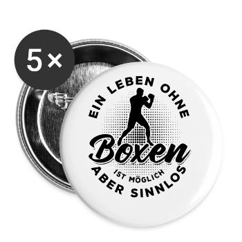 Ein Leben ohne Boxen ist möglich aber sinnlos - Buttons groß 56 mm (5er Pack) - Weiß - Vorne