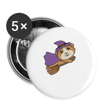 Guinea Pig Halloween Witch Kids Witches Costume - Buttons large 2.2''/56 mm (5-pack) - white - Front