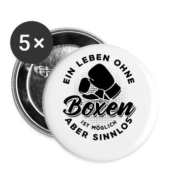 Ein Leben ohne Boxen ist möglich aber sinnlos - Buttons groß 56 mm (5er Pack) - Weiß - Vorne