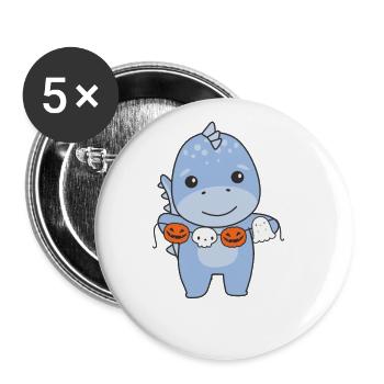 Dino Happy Halloween Pumpkin Ghost Costume - Buttons large 2.2''/56 mm (5-pack) - white - Front