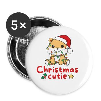 Hamster Weihnachten Hamster Christmas Cutie - Buttons large 2.2''/56 mm (5-pack) - white - Front