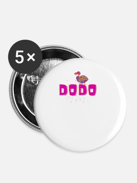 Pink Dodo - Buttons groß 56 mm (5er Pack) - Weiß