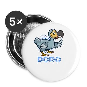 Dodo Style - Lot de 5 grands badges (56 mm) - blanc - Devant