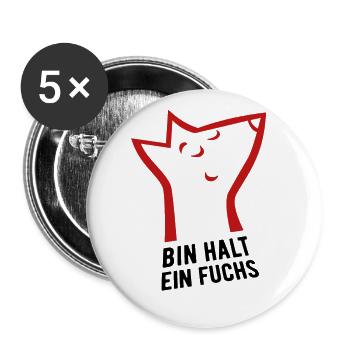 Bin halt ein Fuchs - schlau, cool & clever - Buttons groß 56 mm (5er Pack) - Weiß - Vorne