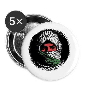 Freedom for Palestine - Peace - Buttons large 2.2''/56 mm (5-pack) - white - Front