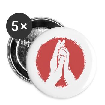 Hand + Dog Paw - High Five - Dog Fan - Buttons large 2.2''/56 mm (5-pack) - white - Front