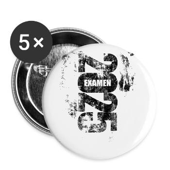 Examen bestanden 2025 - Prüfung - Erfolg - Buttons groß 56 mm (5er Pack) - Weiß - Vorne