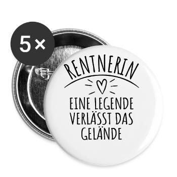Rentnerin eine Legende verlässt das Gelände - Buttons groß 56 mm (5er Pack) - Weiß - Vorne