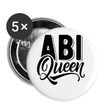 Abi Queen - Abitur - Spruch - Buttons groß 56 mm (5er Pack) - Weiß - Vorne