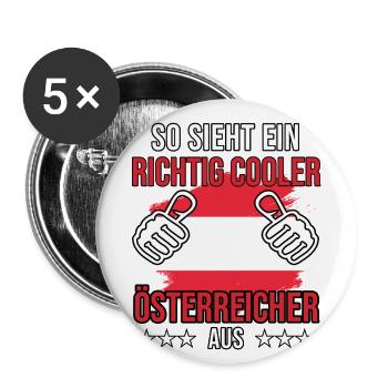 This is what a really cool Austrian looks like - Buttons large 2.2''/56 mm (5-pack) - white - Front