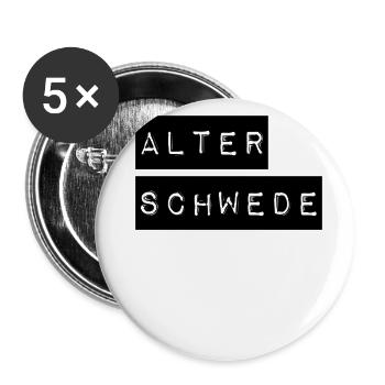 Alter Schwede Lustiger Ausdruck Spruch - Buttons groß 56 mm (5er Pack) - Weiß - Vorne