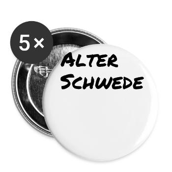 Vieux Suédois - Lustiger Spruch - Drôle - Lot de 5 grands badges (56 mm) - blanc - Devant