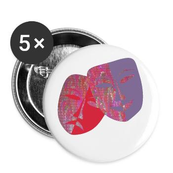 masques e 61 - Lot de 5 grands badges (56 mm) - blanc - Devant