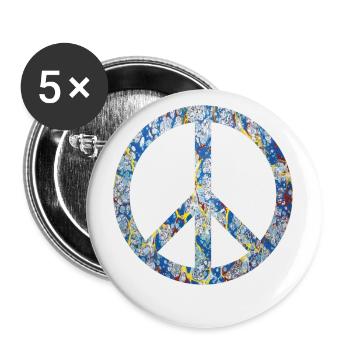 peace symbol e 205 - Buttons large 2.2''/56 mm (5-pack) - white - Front