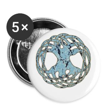 lebensbaum e 55 - Buttons groß 56 mm (5er Pack) - Weiß - Vorne