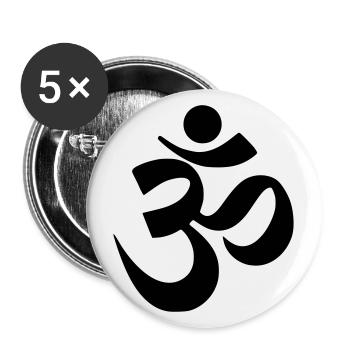 AUM - Lot de 5 grands badges (56 mm) - blanc - Devant