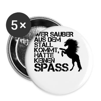 stall schwarz - Buttons groß 56 mm (5er Pack) - Weiß - Vorne