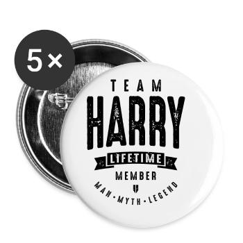 Membre à vie de l’équipe Harry Drôle personnalisé - Lot de 5 grands badges (56 mm) - blanc - Devant