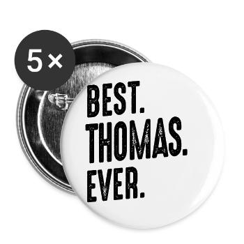 Mens Funny Personalisierter Name Thomas - Buttons groß 56 mm (5er Pack) - Weiß - Vorne