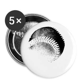 Base-ball - Lot de 5 grands badges (56 mm) - blanc - Devant