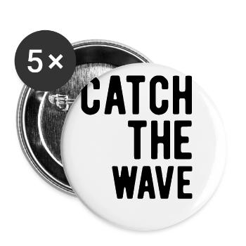 Catch the Wave - Buttons groß 56 mm (5er Pack) - Weiß - Vorne