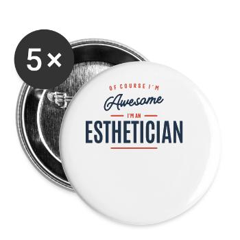 Kosmetikerin Job Beruf Geburtstagsarbeiter - Buttons groß 56 mm (5er Pack) - Weiß - Vorne