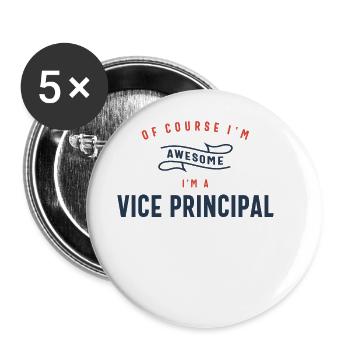 Emploi principal adjoint Occupation Travail d’anniversaire Travailleur - Lot de 5 grands badges (56 mm) - blanc - Devant