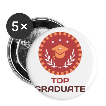 Top Graduate - Buttons groß 56 mm (5er Pack) - Weiß - Vorne