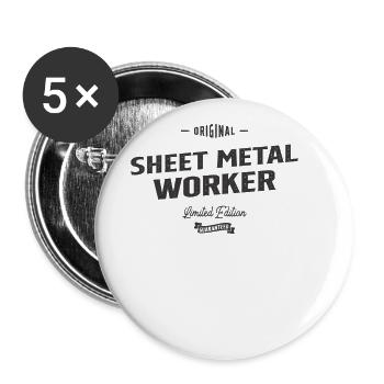 Blecharbeiter Lustige Berufsbezeichnung Beruf - Buttons groß 56 mm (5er Pack) - Weiß - Vorne
