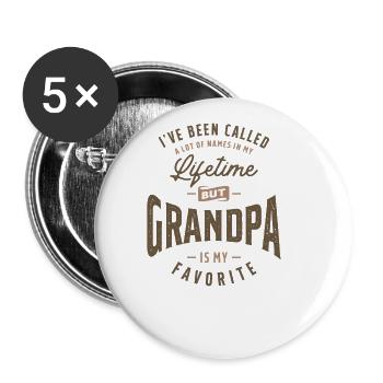On m’a appelé beaucoup de noms, mais grand-père est mon - Lot de 5 grands badges (56 mm) - blanc - Devant