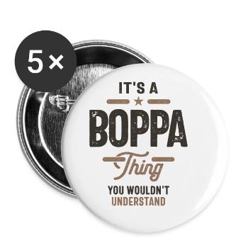 Mens It's a Boppa Thing Funny Dad Grandpa - Buttons large 2.2''/56 mm (5-pack) - white - Front