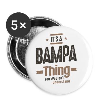 Mens It's a Bampa Thing Funny Dad Grandpa - Buttons large 2.2''/56 mm (5-pack) - white - Front