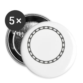 Kette Kreis - Buttons groß 56 mm (5er Pack) - Weiß - Vorne