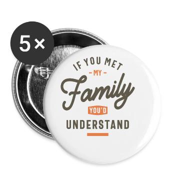 If You Met My Family, You'd Understand Funny - Buttons large 2.2''/56 mm (5-pack) - white - Front