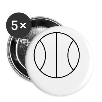 Basketball Linien - Buttons groß 56 mm (5er Pack) - Weiß - Vorne