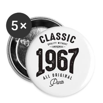 Classic 1967 - 55th Birthday - Buttons large 2.2''/56 mm (5-pack) - white - Front